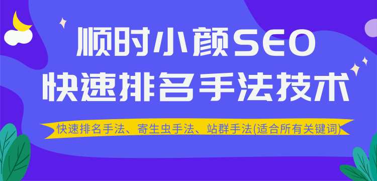 顺时小颜SEO快速排名手法技术教程、寄生虫手法、站群手法(适合所有关键词)