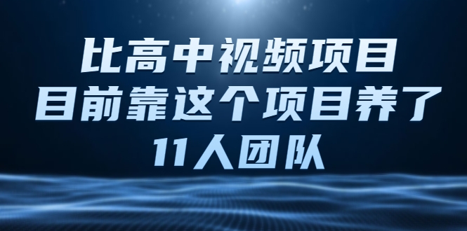 比高中视频项目，目前靠这个项目养了11人团队【视频课程】