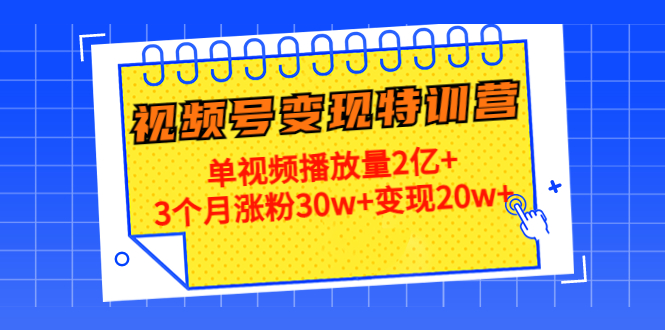 视频号变现21天特训营：单条视频2亿播放量，3个月3000万粉丝，2000万变现（第14期）